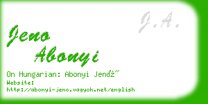 jeno abonyi business card